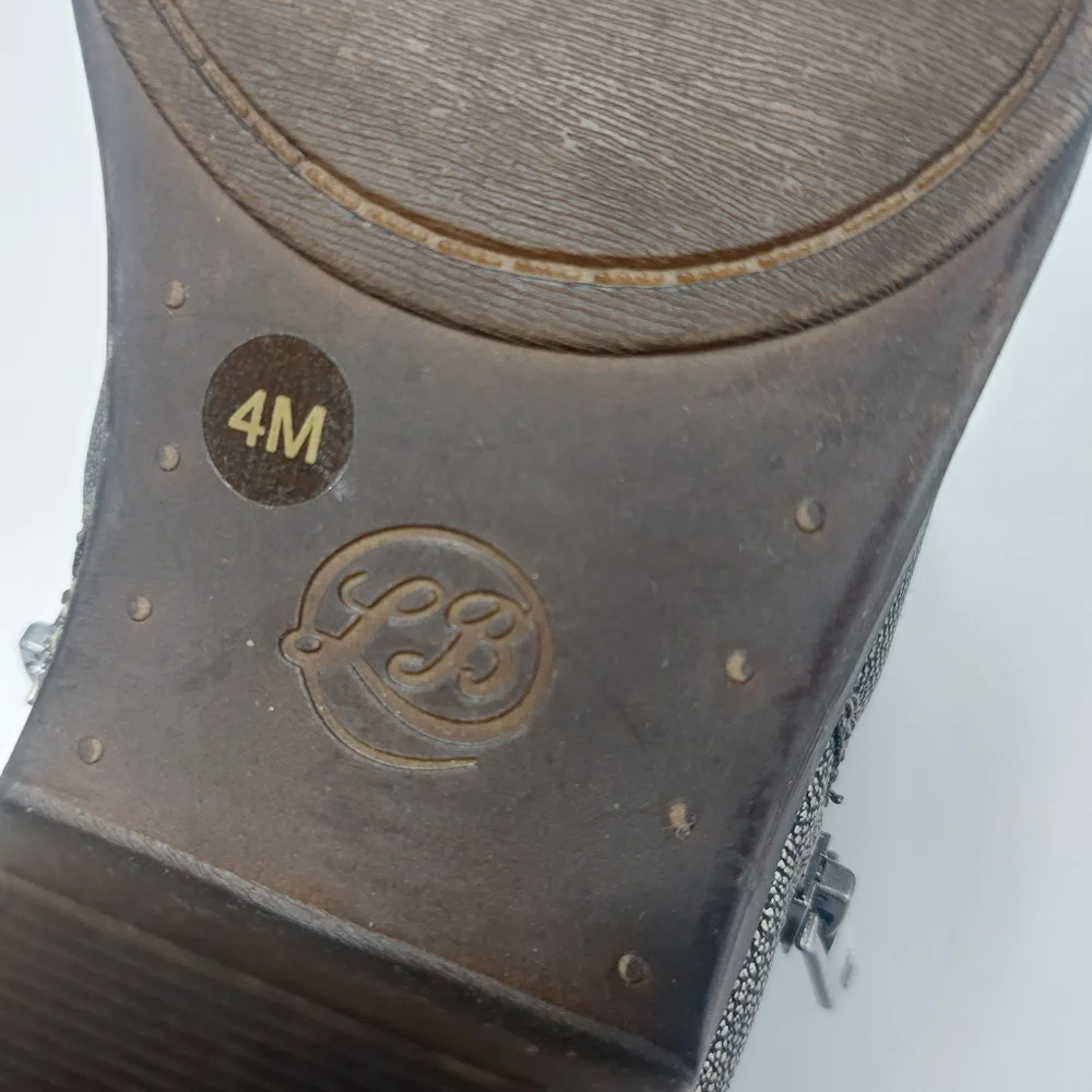LUCKY BRAND Metallic Ankle Boots Size 4M Girls